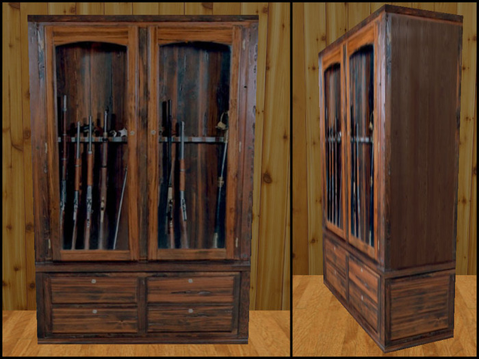 Second Life Marketplace RE Old Wood Gun Rifle Rack